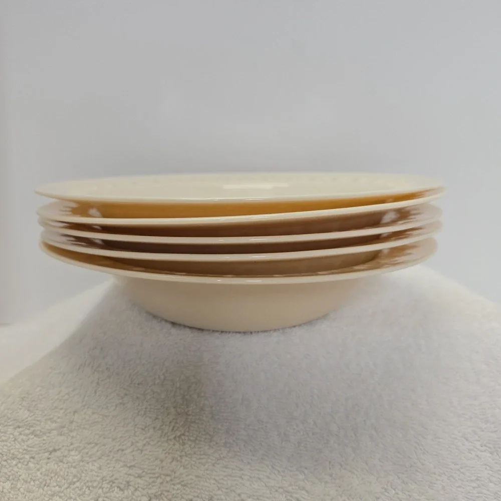 Ikea Paradisisk Glass Bowl Set Of 5 Leaf Pattern Edges Soft Pink Coral Wide Edge